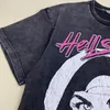 Erkek Artı Tees 2023 Yaz Streetwear Karikatür Baskı T-shirt Kadın Ağır Yıkama Suyu Eski Hip Hop Kısa Kollu