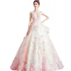 Abiti da sposa arabo glamour Dubai Arabic Nuovi maniche lunghe in pizzo Fiori 3D fatti a mano per perle di abiti da sposa cristallina DE DE MARIEE 403