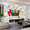 Fonds d'écran Moderne Musique Créative Thème Po Papier Peint 3D Graffiti Papier Peint Salon KTV Enfants Chambre Toile de Fond Tissu Art Décor