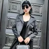 Women's Leather & Faux Stylish Short Jacket Autumn Vintage Women Suit Coat Casual Slim Pu Motorcycle Jackets Female