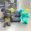 Porte-clés en peluche Flash Bear, animaux de dessin animé, accessoires, jouets de poupée en peluche douce, pour femmes et hommes, amoureux, bijoux, cadeaux, breloque pour sac, pendentif, porte-clés de voiture