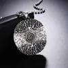 ペンダントネックレスバイキングアミュレットYggdrasil Nordic Talisman Necklace Steel Leather Chain for Men Men Women Jewelry