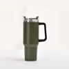 new stainless steel 40oz tumbler with handle lid straw big capacity beer mug water bottle powder coating outdoor camping cup vacuum insulated drinking tumblers