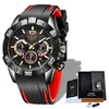 Нарученные часы Reloj Lige Fashion Mens Watch Top The The Brusewatch Мужские кварцевые часы синие водонепроницаемые хронограф Relogio Masculino