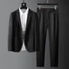 Jogging Clothing 2023 Spring Autumn Mens Sets (blazer Pants) Luxury Single Breasted Business Casual Male Blazer Fashion Slim Fit Man 4XL