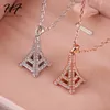 Pendentif Colliers Top Qualité Mode Tour Eiffel Or Rose Couleur Collier Bijoux Fabriqué Avec Autriche Cristal En Gros N085 N086