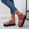 Sandallar bayanlar 2023 Yaz Düz Topuk Terlik Ayakkabı Açık Ayak Parça Dış Mekan XL 36-43 Sandalia Plataforma Zapato Mujer