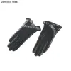 Pięć palców rękawiczki Jancoco Max 2023 Koronkowy ekran dotykowy damski oryginalne skórzane skórzane rękawiczki