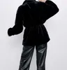 Women's Fur & Faux European And American Jacket Autumn Winter Models Ladies Long-sleeved Elastic Cuffs Stand-up Collar