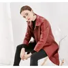 Femmes cuir Faux 2023 noir rouge veste femmes printemps automne grande taille 5XL haut mince Europe amérique mode Long manteau GH598