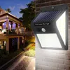 Utomhusvägglampor rörelse sensor gård landskap ljus solljus 3 läge solpanel lampa dekorativ 20W lampandörr