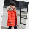 معطف الصبي الشتاء طويل القسم 2023 أطفال في ملابس القطن من 4-14 سنة