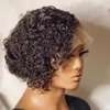 Nxy Lace Wigs 6 8 بوصة الشعر البرازيلي موجة عميقة قصيرة مجعد البوب ​​بوب بيكسي قطع L /T جزء لميول 230106