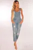 Women's Jumpsuits & Rompers OKAYOASIS Office Lady Spaghetti Strap Bodycon Denim Casual Jumpsuit Women Elegant Jeans Summer