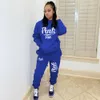 New Womens Tracksuits Winter Letter Embroidery Hooded Sweater Pants Two-piece Set Fashion Casual Suits Sportwear plus size