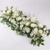 Ghirlande di fiori decorativi 1 m Rose artificiali per la festa nuziale Arco Sfondo Disposizione Forniture Decorazioni per la casa rustiche Seta Peonia finta Hydr