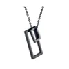 Pendentif Colliers En Acier Inoxydable Noir Double Rec Hommes Punk Rock Collier Bijoux Cadeau Pour Lui Avec Chainpendent Drop Delivery Pendan Dhblr