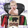 Decorazione per feste Baby 1 ° compleanno Decorazioni Seggiolone natalizio Banner Wild One First Elk And Ox Forniture a tema Drop Delivery Hom Dhcsc