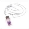 Pendant Necklaces Natural Geode Druzy Amethysts Stone Healing Crystal Quartz Reiki Citrine Cylinder Chain Necklacependant Drop Deliv Dh4Xt