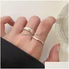 Cluster Rings Minimalist Real 925 Sterling Sier For Women Accessories Trendy Geometric Womans Ring Finger Fine Jewelry 2021 Drop Deli Dh9Un
