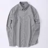 Men's Casual Shirts GREVOL 2023 Men Solid Business Long Sleeve Turn-down Collar Cotton Male Slim Fit Designs