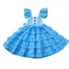 Meisje jurken meisjes prinses jurk gelaagde cake vintage kinderen modekleding