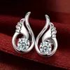 Stud Earrings Romantic 925 Sterling Silver For Women Jewelry Elegant Zircon Wing Earring Female Wedding Accessories KOFSAC