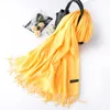 Scarves Women Solid Color Scarf Tassel Cashmere Soft Thick Warm Wraps Shawl Female Autumn Winter Lady Students Large Luxury