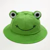 Chapéus largos da borda Moda SunHat Capfeto de sapo fofo para mulheres verão feminino para caminhada ao ar livre Caso solar de pesca verde