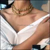 Chokers Gold Color Chain Necklace For Women Punk Collar Uttalande Chunky Tjock 2021 Hip Hop Fashion Party Jewelry Drop Delivery Neck Otpk8