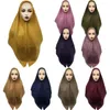 Etnische kleding mode 110 110cm vierkante bubbel hijab sabel van gewoon dames hoofd wraps sjaal moslim Maleisië kerchief solide kleur pashmina