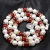 Collier boucles d'oreilles ensemble élégant bijoux africains perle naturelle pour femmes perles Jades strass perles ensembles cadeau de mariage 18 "A761