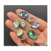 Charms High Quality Natural Colorfwork Shell Abalone Oval Pendant Ornament For Jewelry Making Diy Necklace Accessorycharms Drop Deli Otmq6