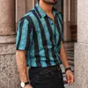 Men's Casual Shirts 2023 Summer Men's Trend 3d Digital Printing Button Cardigan Short Sleeve Lapel Hip Hop Style Youth Fashion Shirt