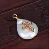 Charms White Blue Fuchsia Mint Cz Tiny Religious Cross Freshwater Pearl Pendant Bead Charm For Choker Earring Jewelry Makingcharms D Otcw1