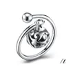 Cluster Anelli Vintage Donna Antica Sier Aperto 925 Sterling Hollow Ball Charm per Lady Party Gioielleria raffinata Festival Regalo Consegna di goccia Dhl25