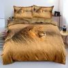 Juegos de cama Funda nórdica León Tamaño europeo EE. UU. Impresión digital Fundas de edredón Juego de ropa de cama de 3 piezas Color 220x240 230x220cm