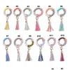 Party Gunst Sile kralen Bangle Keychain met kwast voor damespolspolsleuteling Key Ring Bracelet Dhs Drop Delivery Home Garden Feestelijke Suppl Dhpzn