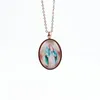 Pendant Necklaces Stainless Steel Religious Oval Christ Jesus Virgin Mary Necklace Jewelry Gift For ChurchPendant