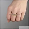 Cluster Rings Super Thin Rainbow Cz Promise Ring Geometric Engagement Band Stack Stacking Finger Drop Delivery Jewelry Dhutc