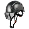 Carbon Fiber Pattern Safety Helmet With Goggle Visor Industrial Work Construction Hard Hats CE EN397 ABS Caps For Engineer