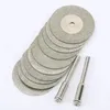10pcs set 30mm Diamond Cutting Discs plus2 Arbor Shaft CutOff Blade Drill Bit Dremel accessories Rotary Tool Abrasive cut Metal