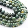 구슬 2-14mm 둥근 녹색 나무 노 agates 보석 제작 팔찌 15 ''바느질 DIY Trinket Gift