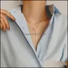 Pendant Necklaces Trendy Stainless Steel Gold Sier Rose Necklace For Women Charm Square Interlocking Long Clavicle Chainpendant Drop Otfyl