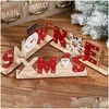 Decorazioni natalizie 1pcs Merry Hanging Orning Handcraft Letter pezzi di legno Craftts festy decorazione per casa decorazione fai -da -te taglio woode dhidm