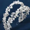 Headpieces Decorative Hair Hoop Elegant Pearls Flowers Shaped Hairband For Banquet Wedding Dresses Skirts