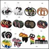 Party Favor Fashion Wooden Earrings African Portrait Map Ear Black People Very Important National Charm Earring 12 O2 Drop Delivery Otrw1