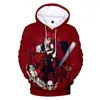 Heren Hoodies 2023 Harajuku Black Butler Sweatshirts Boys/Girls Fashion 3D Gedrukte pullover Hooded Streetwear Hoogwaardige jassen