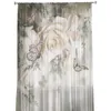 Vorhang Vorhänge Pflanze Traum Rose Blume Schmetterling Sheer Vorhänge Für Wohnzimmer Moderne Voile Schlafzimmer Tüll Fenster Dekor