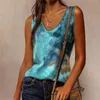 Women's Tanks Fashion Woman O-Neck Sleeveless T-Shirt Summer Print Loose Blouse Tops